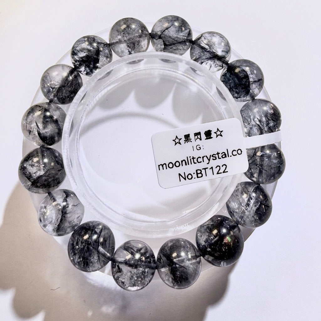冰透黑閃靈 12mm+ | 淨化負能量 | 辟邪擋煞 | 清除氣場 | 能量放大 | 深層淨化