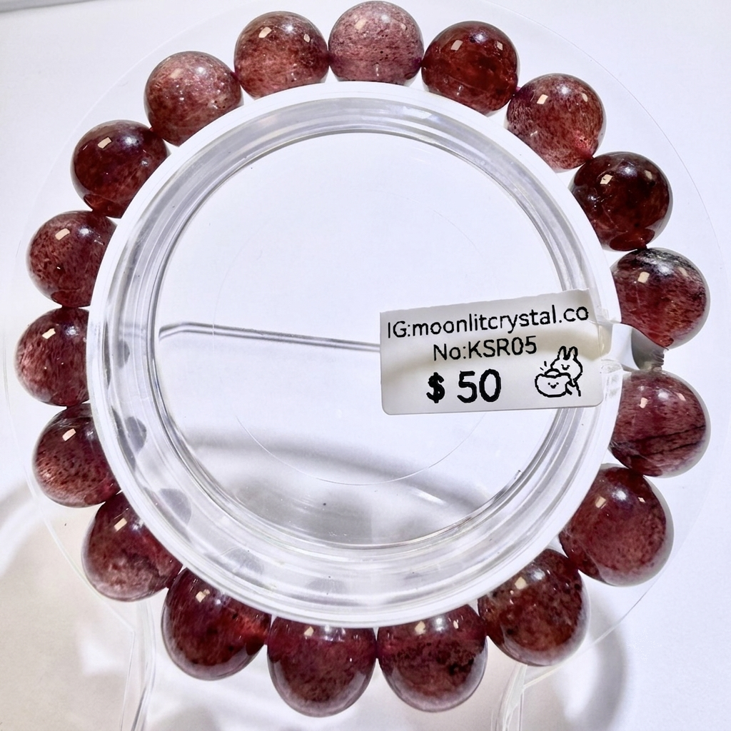 Full Strawberry Quartz 11mm+ | Attract Romance | Boost Popularity | Attract Soulmate | Enhance Charm | Improve Interpersonal Relationships